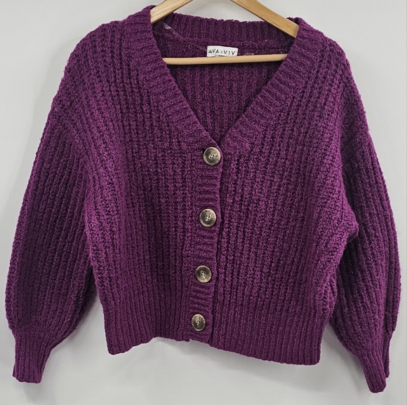 Ava & Viv Pink Magenta Cardigan Size X - Picture 1 of 6